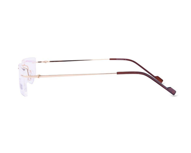 Rectangle Gold Shine WITH Gold Rimless Metal - (LENSES INCLUDED)*