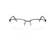 Specsmakers - Unisex DB Rectangle Half Frame - Grey Metallic Shine BLACK - ANF30348 - (LENSES INCLUDED)*
