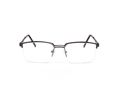 Specsmakers - Unisex DB Rectangle Half Frame - Grey Metallic Shine BLACK - ANF30348 - (LENSES INCLUDED)*
