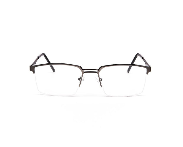 Specsmakers - Unisex DB Rectangle Half Frame - Grey Metallic Shine BLACK - ANF30348 - (LENSES INCLUDED)*