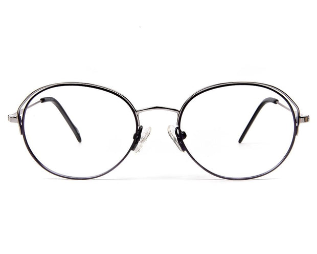 Specsmakers - Unisex Oval Full Frame - Blue Matt  Grey Metallic - AMO2419 - (LENSES INCLUDED)*