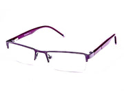 Rectangle Grey Metallic Shine WITH DARK Red Half Frame AMHEA10004N - Specsmakers