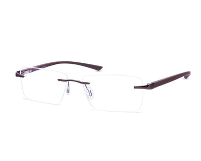 Rectangle Brown Shine WITH Brown Rimless Metal - (LENSES INCLUDED)*