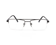 Specsmakers - Unisex DB Rectangle Half Frame - Black Shine SILVER - ANF30413 - (LENSES INCLUDED)*