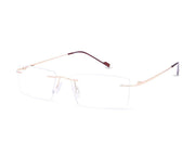 Rectangle Gold Shine WITH Gold Rimless Metal - (LENSES INCLUDED)*