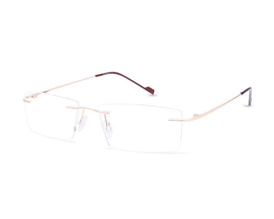 Rectangle Gold Shine WITH Gold Rimless Metal - (LENSES INCLUDED)*