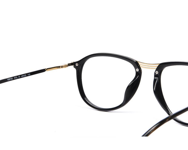 Oval Black Shine WITH Gold Shell Frame SS10515 - (LENSES INCLUDED)*