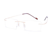 Rectangle Gold Shine WITH Gold Rimless Metal - (LENSES INCLUDED)*