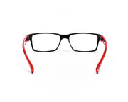 Rectangle Black Shine  Red Shell Frame - (LENSES INCLUDED)*