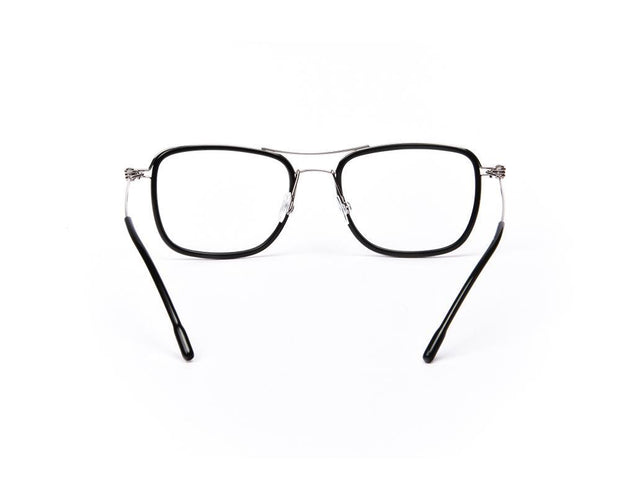 Square Black Shine WITH SILVER Shell Frame SS10333 - (LENSES INCLUDED)*