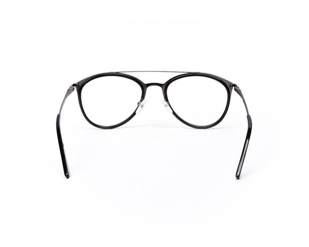 Oval Black Shine WITH Grey Metallic Shell Frame SS6487 - (LENSES INCLUDED)*
