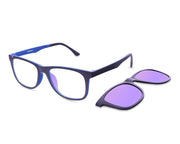 Rectangle Black Matt WITH Blue Clipon AMH8202 - Specsmakers