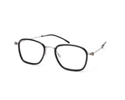 Square Black Shine WITH SILVER Shell Frame SS10331 - (LENSES INCLUDED)*
