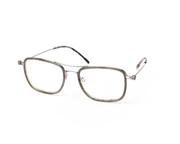 Square GREEN SHINE WITH SILVER Shell Frame SS10333 - (LENSES INCLUDED)*