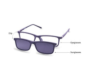 Rectangle Black Matt WITH BLACK Clipon TUH7015 - Specsmakers