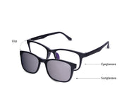 Rectangle Black Shine WITH BLACK Clipon AMH8205 - Specsmakers