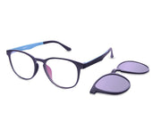 Round Black Matt WITH Blue Clipon AMH8203 - Specsmakers
