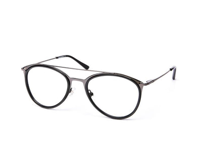 Oval Black Shine WITH Grey Metallic Shell Frame SS6487 - (LENSES INCLUDED)*