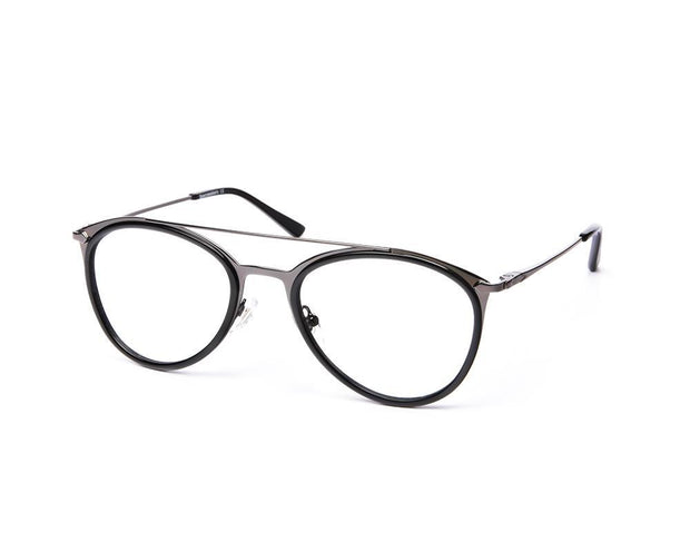 Oval Black Shine WITH Grey Metallic Shell Frame SS6487 - (LENSES INCLUDED)*
