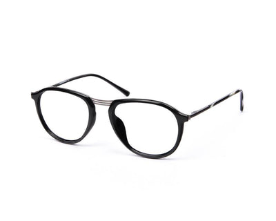 Oval Black Shine WITH Grey Metallic Shell Frame SS10515 - (LENSES INCLUDED)*