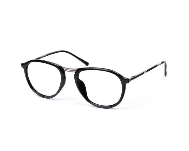 Oval Black Shine WITH Grey Metallic Shell Frame SS10515 - (LENSES INCLUDED)*