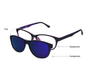 Cateye Purple Matt WITH Purple Clipon AMH8209 - Specsmakers