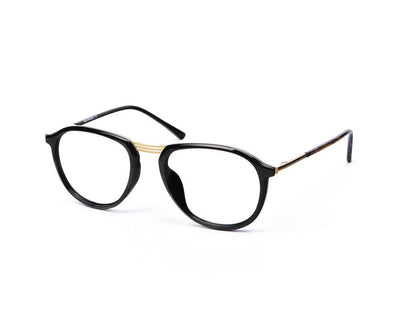 Oval Black Shine WITH Gold Shell Frame SS10515 - (LENSES INCLUDED)*