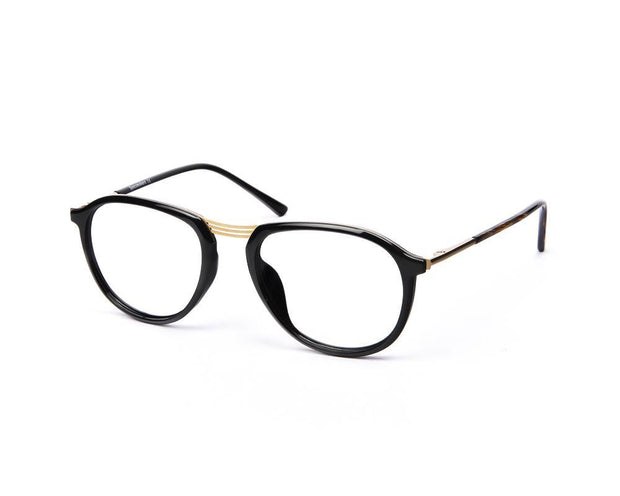 Oval Black Shine WITH Gold Shell Frame SS10515 - (LENSES INCLUDED)*