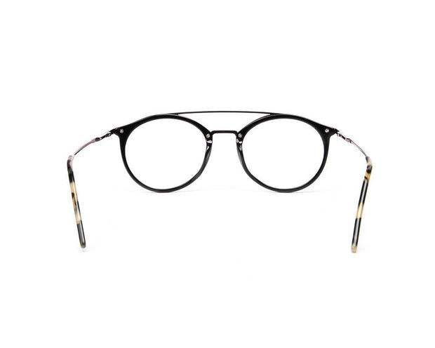Round Black Shine WITH SILVER Shell Frame SS10432 - (LENSES INCLUDED)*
