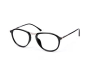 Oval Black Shine WITH SILVER Shell Frame SS10515 - (LENSES INCLUDED)*