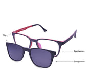 Rectangle Black Matt WITH Red Clipon AMH8208 - Specsmakers