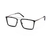 Rectangle Black Shine WITH SILVER Shell Frame SS6464 - (LENSES INCLUDED)*