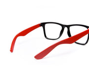 Square Black Shine  Red Shell Frame - (LENSES INCLUDED)*