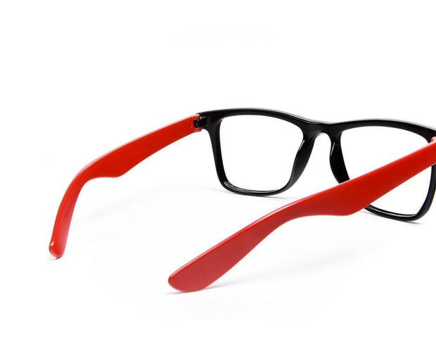 Square Black Shine  Red Shell Frame - (LENSES INCLUDED)*