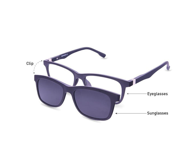 Rectangle Black Matt WITH BLACK Clipon TUH7018 - Specsmakers