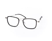 Square Black Shine WITH SILVER Shell Frame SS10333 - (LENSES INCLUDED)*