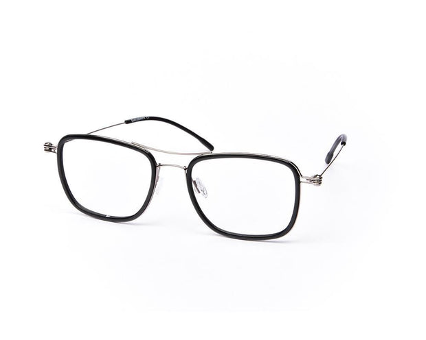 Square Black Shine WITH SILVER Shell Frame SS10333 - (LENSES INCLUDED)*