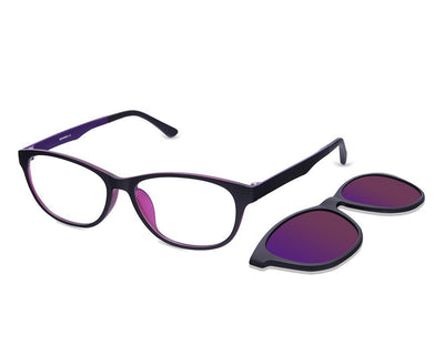 Cateye Purple Matt WITH Purple Clipon AMH8209 - Specsmakers