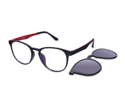Round Black Matt WITH Red Clipon AMH8203 - Specsmakers