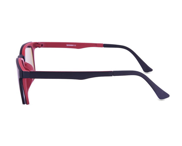 Rectangle Black Matt WITH Red Clipon AMH8208 - Specsmakers