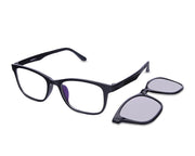 Rectangle Black Shine WITH BLACK Clipon AMH8205 - Specsmakers