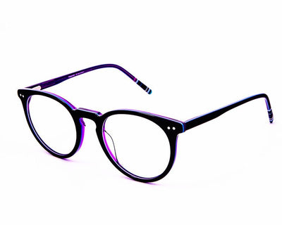 Round Purple Shine with Purple ACETATE Full Frame AMI5002 - Specsmakers