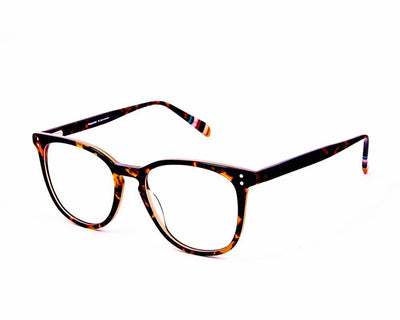 Round Brown Tortise with Tortise ACETATE Full Frame AMI5005 - Specsmakers