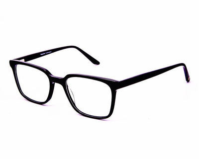 Square Black Shine with BLACK ACETATE Full Frame AMI5006 - Specsmakers