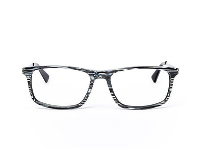 Rectangle BLACK STRIPE WITH SILVER Happster NO17302 - (LENSES INCLUDED)*