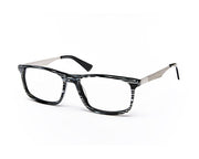 Rectangle BLACK STRIPE WITH SILVER Happster NO17302 - (LENSES INCLUDED)*