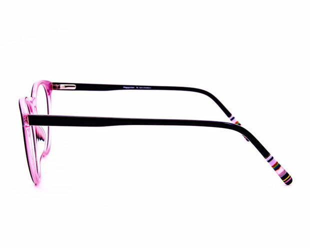 Round Black Shine with PINK ACETATE Full Frame AMI5002 - Specsmakers