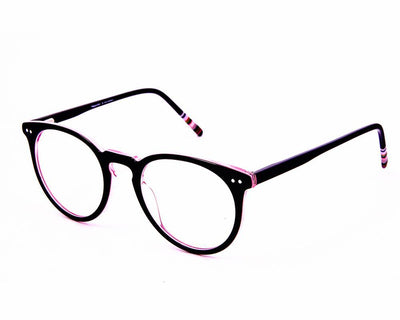 Round Black Shine with PINK ACETATE Full Frame AMI5002 - Specsmakers