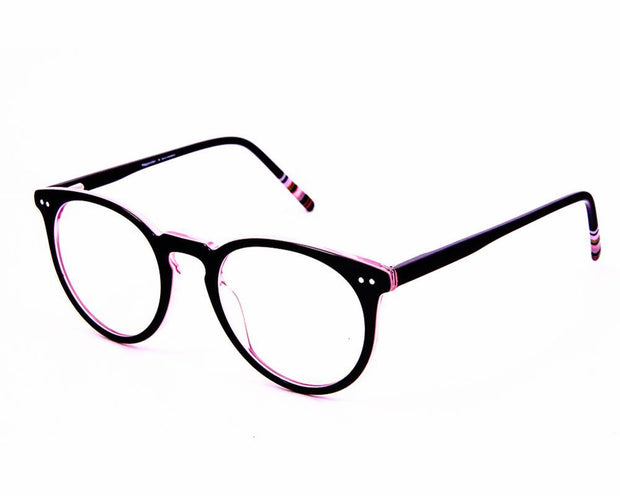 Round Black Shine with PINK ACETATE Full Frame AMI5002 - Specsmakers